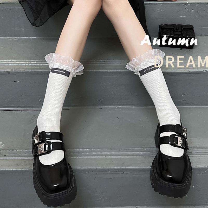 Women's Summer Ankle Socks Summer Crew Socks Lace Middle Tube Socks Japanese Style Cute Boot Socks Streetwear Gift