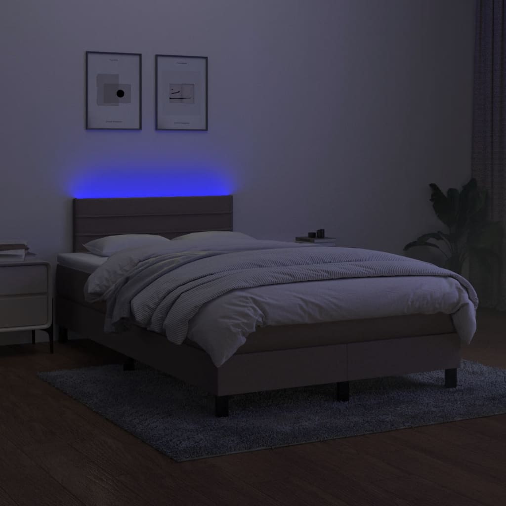 Vidaxl Letto Continentale Con Materasso, Taupe, 120X190 Cm, Tessuto
