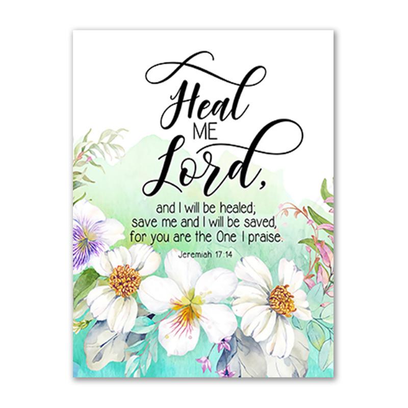 

Цветочные постеры, акварель, настенная живопись, библейский стих, холст, христианское искусство, цитата Бога, холст, картина, картина для детской комнаты, домашний декор 21x30cm No Frame