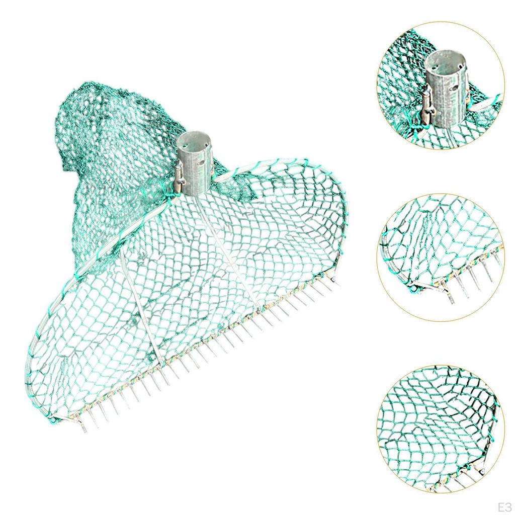 Инструмент для сбора моллюсков Грабли-когти с корзиной Легкая переноска Легкий металл Толкающая сеть Пляж для улицы