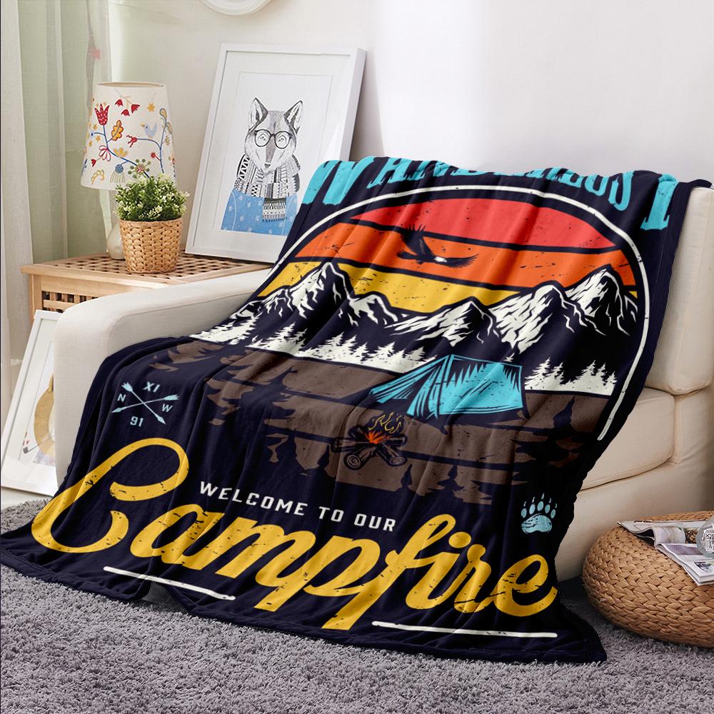 

VIKAMA American Retro Landscape Facecloth Blanket Summer Air Conditioning Blanket Office Nap Blanket Shawl Blanket 75x90cm