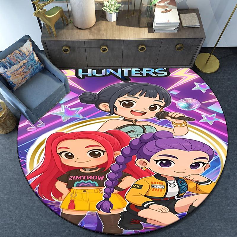 Kpop Demon Hunters: Starlight Adventure Round Rug for Livingroom,Bedroom, Palyroom, Chair Rug, Area rug, Circle Carpet, Fan Christmas gift
