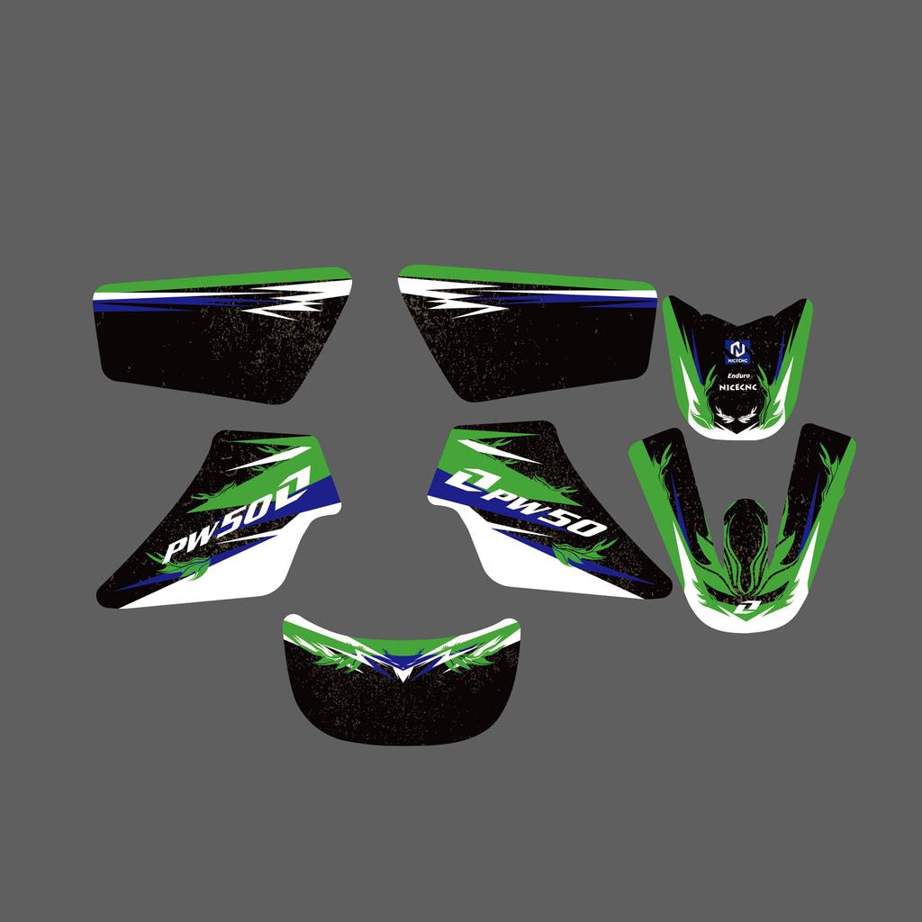 NICECNC Motorcycle Graphics Background Decals Stickers For YAMAHA PW50 PW 50 PIT ALL YEARS Dirt Bike Customize Decoration