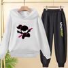 Children Hoodie Child Ninja Print 3-12 Years Old Boys Girls Toddler Coat Top+Pants Stylish Casual Black Sweatshirt Set