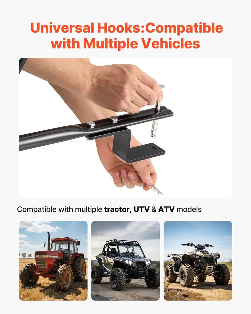 Tow Behind Lawn Spreader, 3m Spreading Width, Garden & Lawn Spreader with Universal Hitch, 38.6kg Capacity & 10 in All-Terrain Tires, Seed Fertilizer