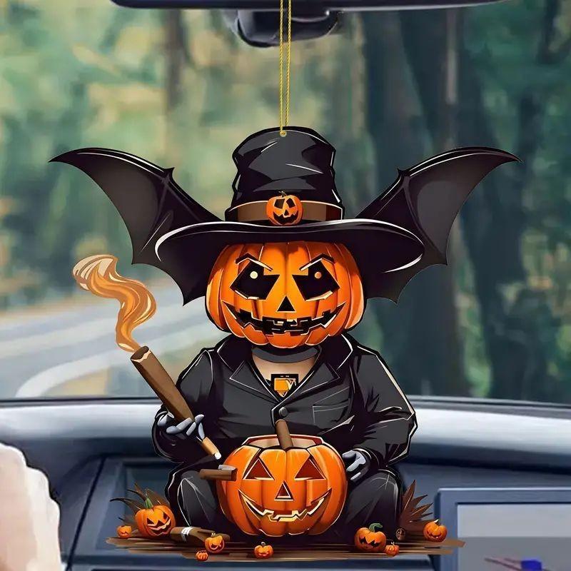 Halloween Pumpkin Themed Man Pattern Acrylic Pendant For Decoration Holiday