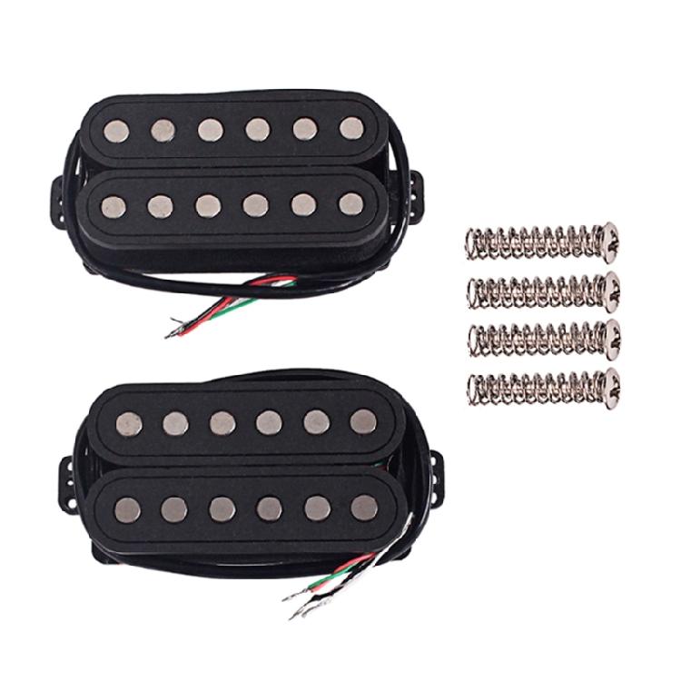 6 Strings Ceramic Magnet Pickup Guitar Replacement Neck and Bridge Set of 2Pcs