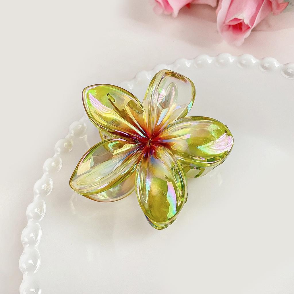 Hair Claw Clip Princess Theme Hair Claw Clamp Lovely Plumeria Hair Catch Barrettes Strong Hold Hairpin for Girls