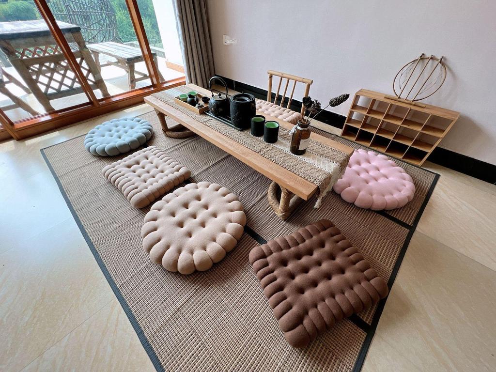 Cuscino Rotondo Creativo Giapponese da Seduta a Pavimento - Futon Spesso in Tatami per Ufficio e Casa