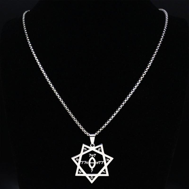 Stainless Steel Necklace for Women Silver Color Pendant Jewelry 50cm Chain Accessory for Wedding or Party Supplies