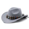 Cappelli da cowboy europei e americani delle regioni occidentali, cappelli a cilindro in lana alla moda maschile e femminile, cappelli da cowboy tibetani in stile etnico