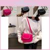 Trendy Black Felt Saddle Bag For Women Stylish Street Fashion Shoulder Bag