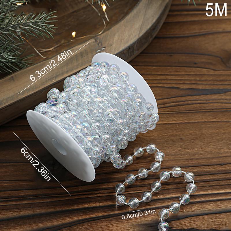 

Рождественская длинная цепочка из бусин Элегантные елочные украшения Вечеринка Рождественские украшения Блестящая Прозрачная Скандинавский стиль 3/5/10 м