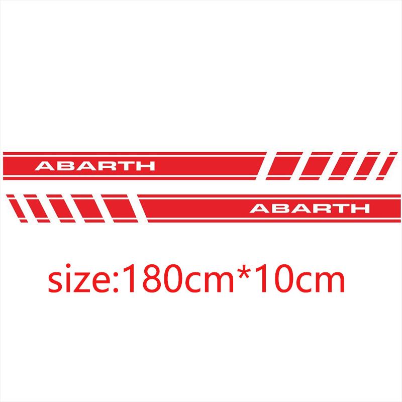 2pcs Car Door Side Stickers For FIAT Abarth 500 595 Long Sport Stripes Styling Vinyl Film Decor Decals Auto Tuning Accessories