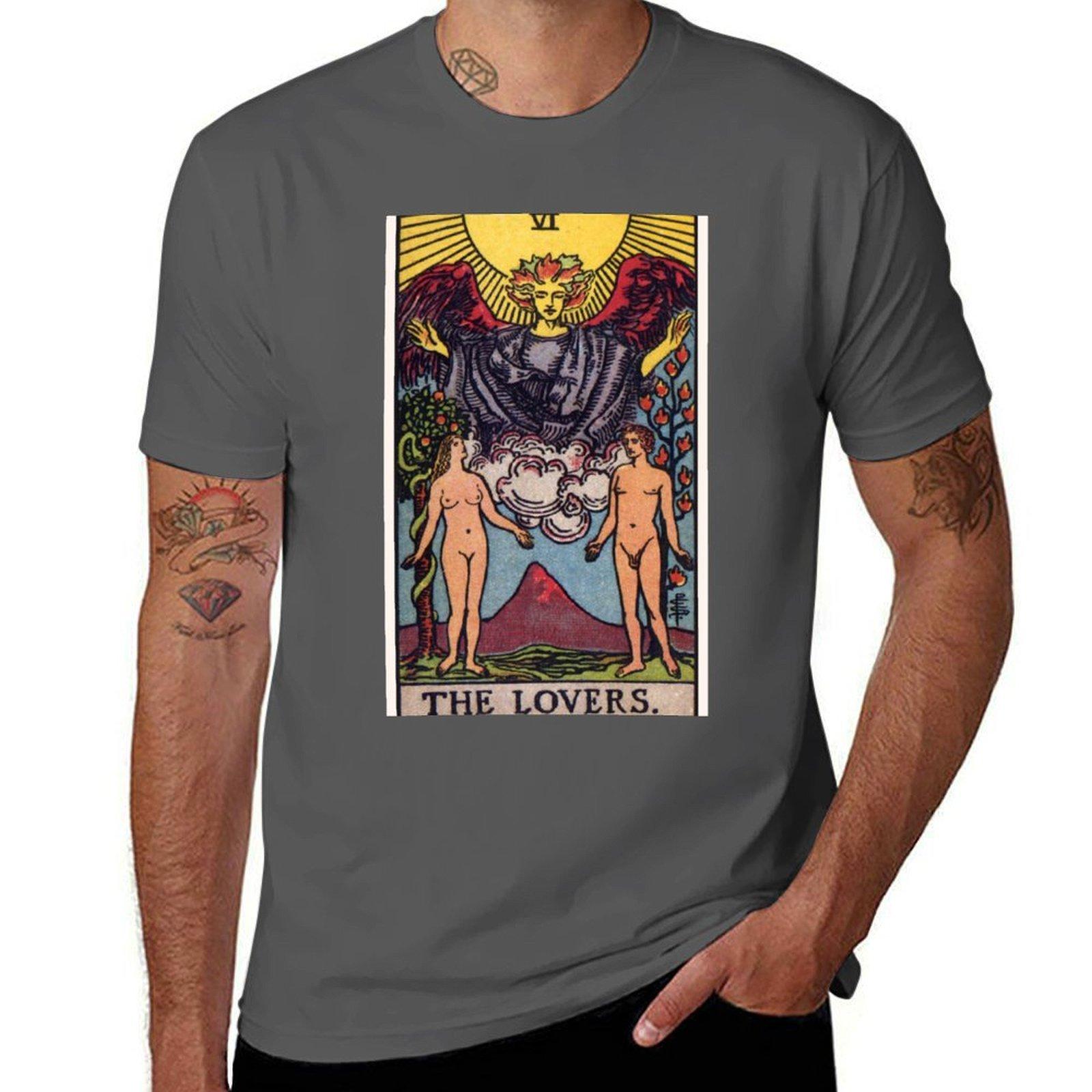 

VI. The Lovers Tarot Card T-Shirt man t shirts for men casual man t shirt cotton T-Shirt 4XL