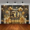 Bannière Élégante pour le 50ème Anniversaire - Décoration de fête adaptée pour la maison, le jardin, le studio et les activités en extérieur