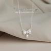 2024 New Light Luxury Bow Chime Silver Necklace: Niche Design for Women
