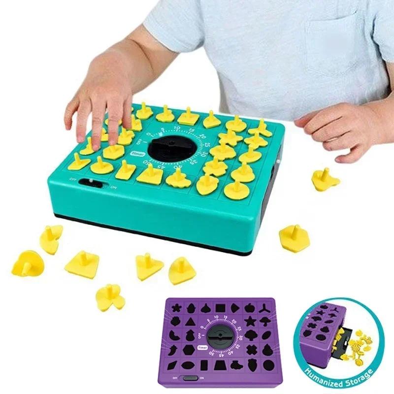Children Time Board Puzzle Toy Shape Matching Popup Tray Toy Set with Timer Children Shape Cognitive Education Palything