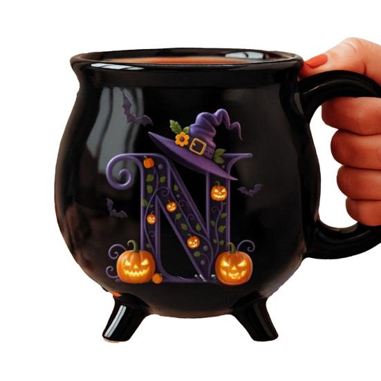 Yousheng 12oz Witch Cauldron Mug Personalized Halloween Coffee Mug Ceramic Witches Brew Tea Cup Halloween Birthday Gift for Women Besties Family