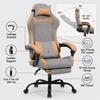 Ergonomic Gaming & Office Chair, Breathable Protein Leather, Footrest, Steel Base & Casters, 360 degrees Desk Chair for Home Office & Gaming