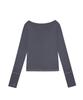 Mileko Stitch Ribbon T Charcoal