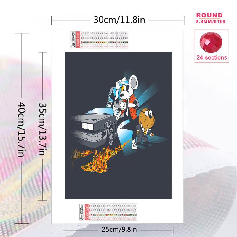 Danger Mouse 100% Round Full Drill 5D DIY Diamond Painting Embroidery Cross Stitch Rhinestone Décor
