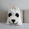 Toy Home Canvas Storage Bag Animal Stripe Pattern Cotton Laundry Bag Cute Basket Drawstring Dirty Clothes Organizer Bag