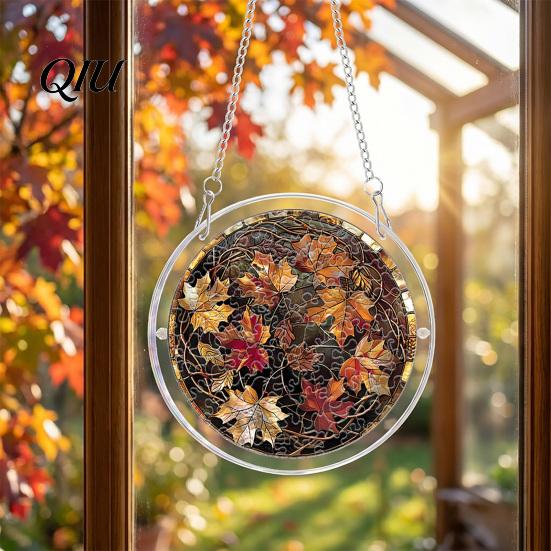Comfortable Hand Feel Puzzle Halloween Acrylic Suncatcher Window Hanging,7.87 Inch Sun Catcher Adult Activity Decoration Ornament, Ideal for
