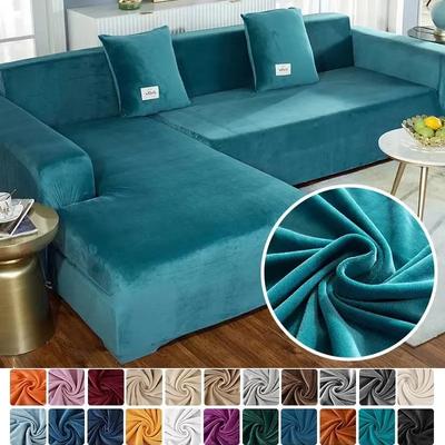 Funda Elástica de Terciopelo Liso para Sofá Funda Elástica para Sofá Protector de Muebles para Sala de Estar Funda de Sofá Suave Moderna