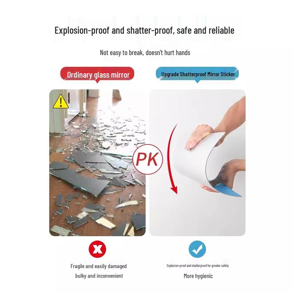 High-Definition Full Body Wall-Mounted Self-Adhesive Acrylic Dressing Mirror