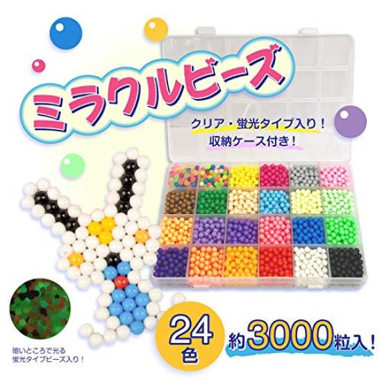 Miracle Beads Refill Case Approximately Round Beads That Connect When Water Is 24 Types of Includes Luminous and Clear Mix Approximately 125 Beads Per
