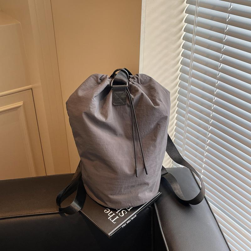 

Повседневная легкая сумка 2025 года, сумка-мешок на шнурке, простая повседневная сумка-ведро, спортивная сумка-ведро, сумка через плечо серый