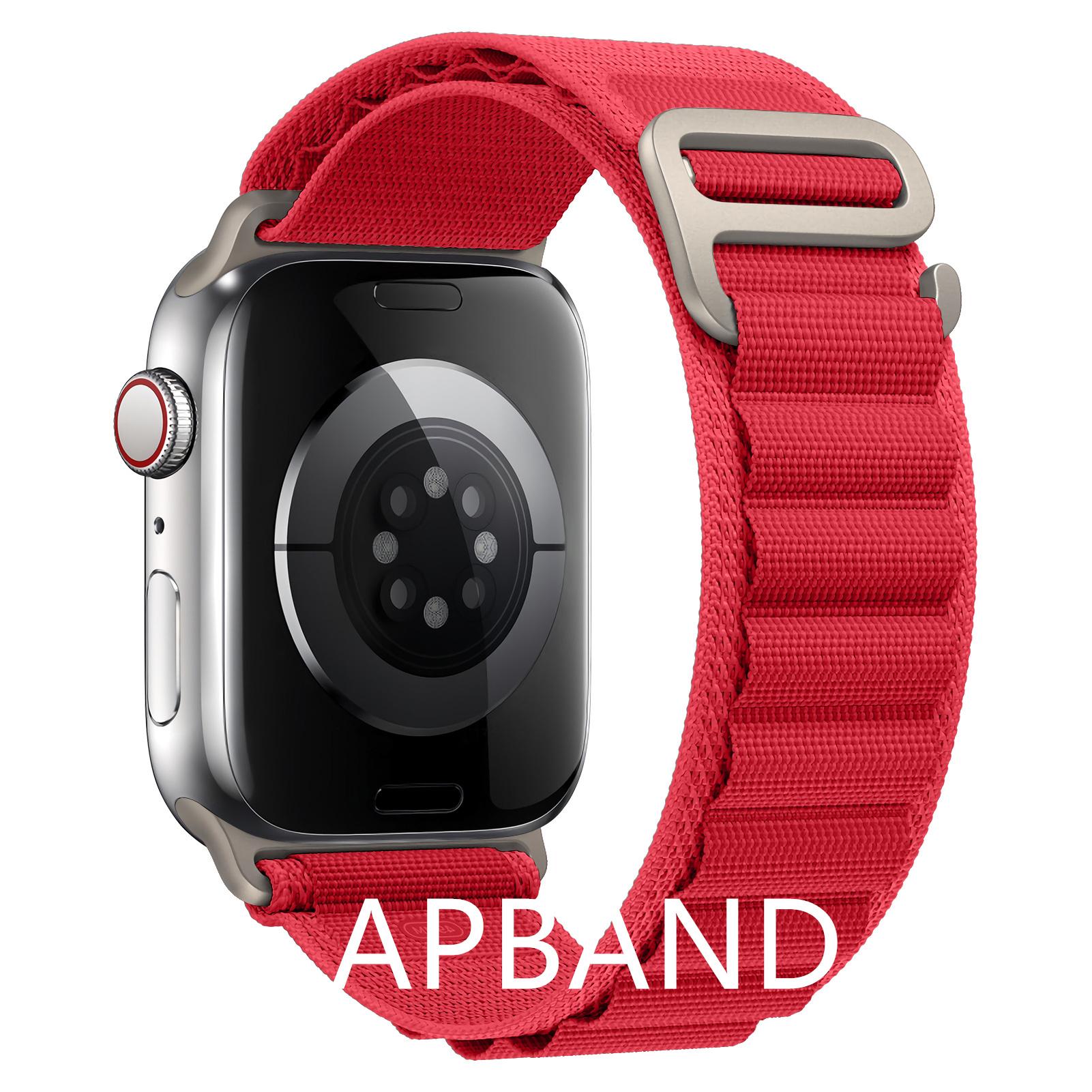 Cinturino ad anello per cinturino per apple watch 49mm 45mm 41mm 44mm 40mm cinturino in nylon cinturino cinturino iwatch serie 3 5 SE 6 7 8 Ultra 42mm 44mm 45mm 49mm rosso