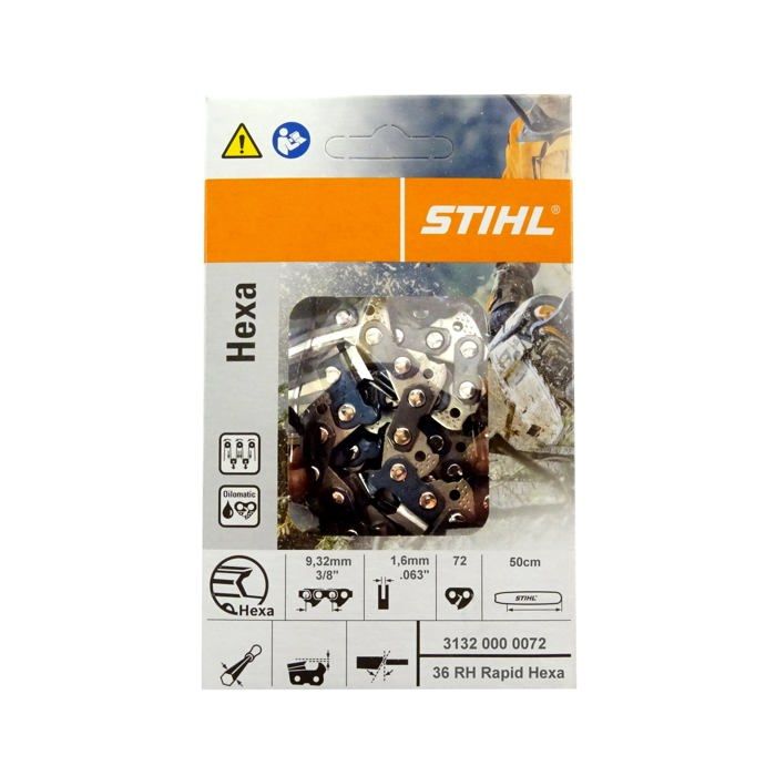 Chaine De Tronconneuse - Stihl - 31320000072 - 36 RH Rapid Hexa - 3/8 - Jauge 1,6 Cm
