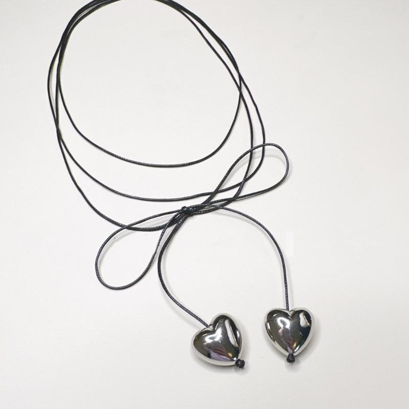 Heart Necklace Female Temperament Niche Net Red Collarbone Chain Korean Version Student Drawing Adjustable Chain Jewelry