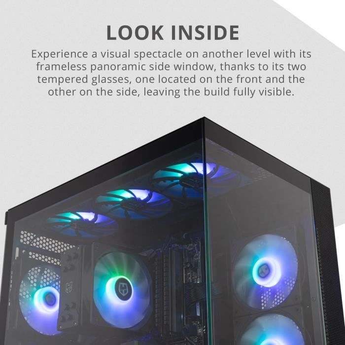 Boîtier PC - NOX XTREME PRODUCTS - Hummer Astra Neo Black - Verre trempé - USB 3.0 - Compatible ATX