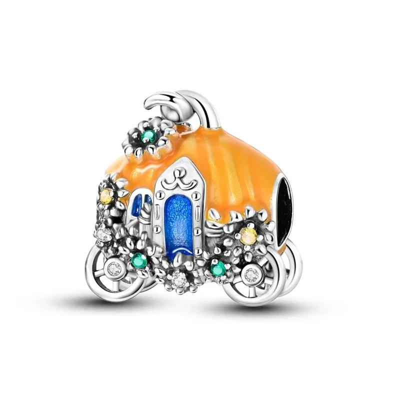 Copper Metal Riding Horse Pumpkin Carriage Bead Components Giraffe Luminous Elk Pendant Bead Components Charm Bead Components Compatible With