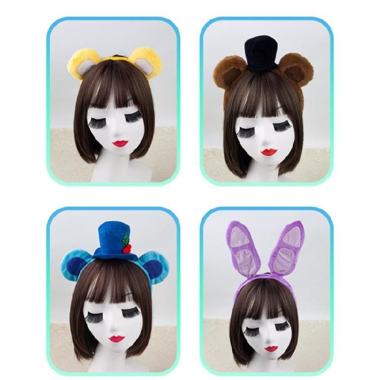Cartoon Bear Ear Plush Headband Cosplay Costume Hairhoop Birthday Party Hairband Women Face Washing Hairhoop Accessories