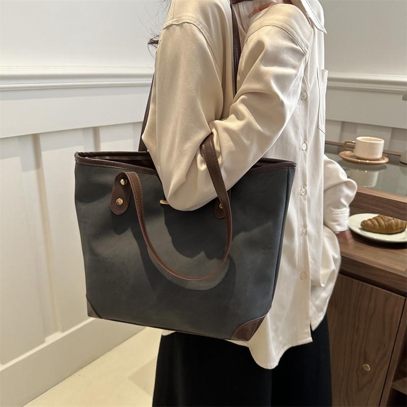 Elegant Black Grey And Blue Pu Tote Bag For Women Perfect For Daily Work Commute