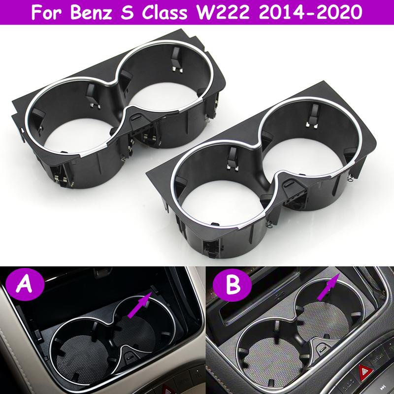 W222 Car Front Center Console Water Cup Holder Car Interior Replacement Parts For Benz S Class 2014- 2226830075 2228102800
