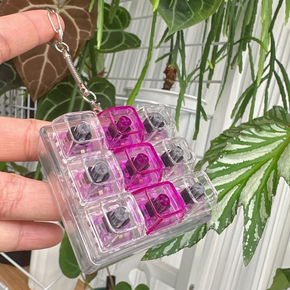 Relaxing DIY Keyboard Fidget Keychain Keys Button Relief Stress Finger Keyboard Cap Pass The Time Keycap Clicker Toy Adult