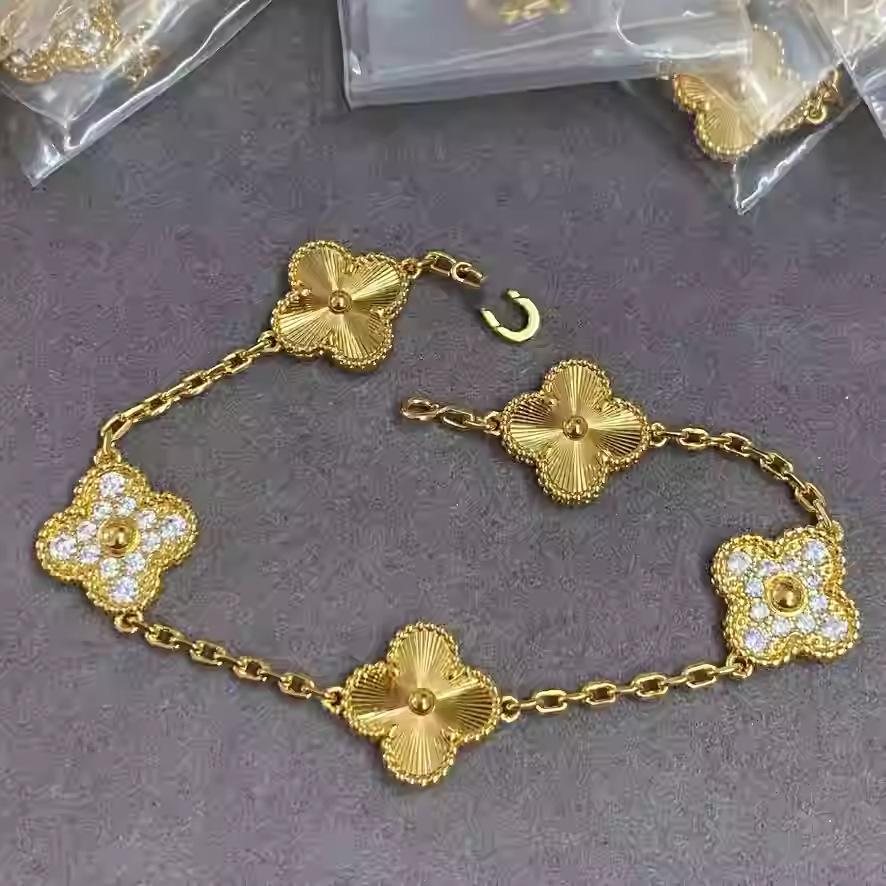 2024 Kersteditie s925 Zilveren Klavertje Vier Ketting in Rosé & Wit Goud voor Dames