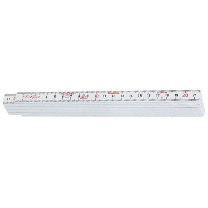 Règle De Pliage - Hultafors - 2m - Plastique Renforcé - Couleur Blanche - Précision CE III