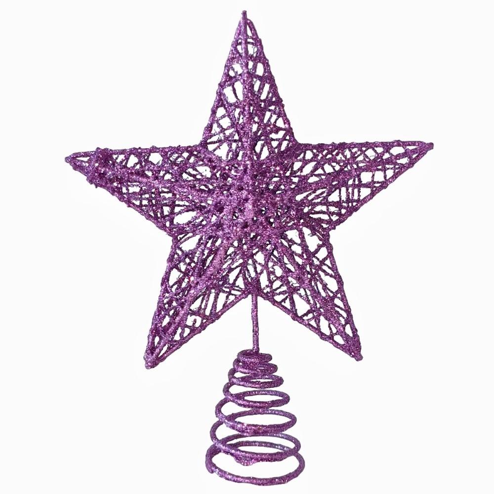 Lightweight Tree Top Star Metal Xmas Tree Decorations Glitter Christmas Star Home Decor