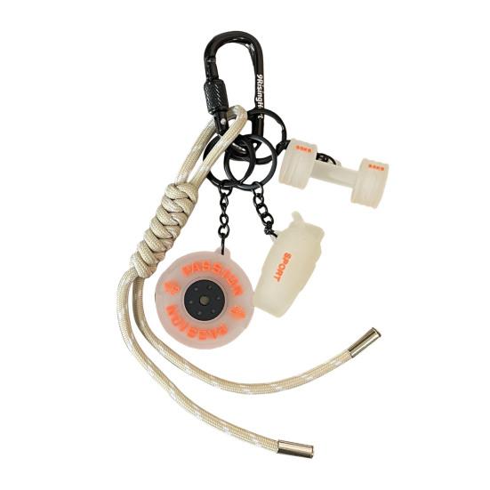Fitness Keychain Weightlifting Fitness Equipment Charm with Keyring Weight Plate Dumbbell Key Chain Bag Backpack Charm Gift for Gym Enthusiasts