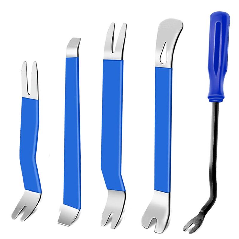Stainless Steel and Plastic Car Door Panel Pry Tool Set - 6/7/11 Pieces