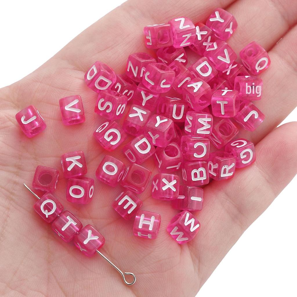 Colorful Acrylic Square Beads: English & Russian Letters for Handmade DIY Bracelets & Jewelry Accessories