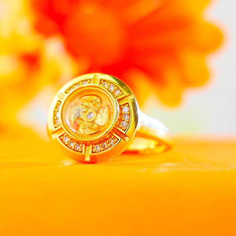 Ring mit drehbarem Windrad im ethnischen Stil für Damen - Inspiriert vom Design Südostasiens und Thailands