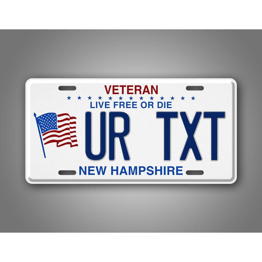 

Custom New Hampshire License Plate 6x12 Inch Metal Tin Sign for Wall Home Garage Decor