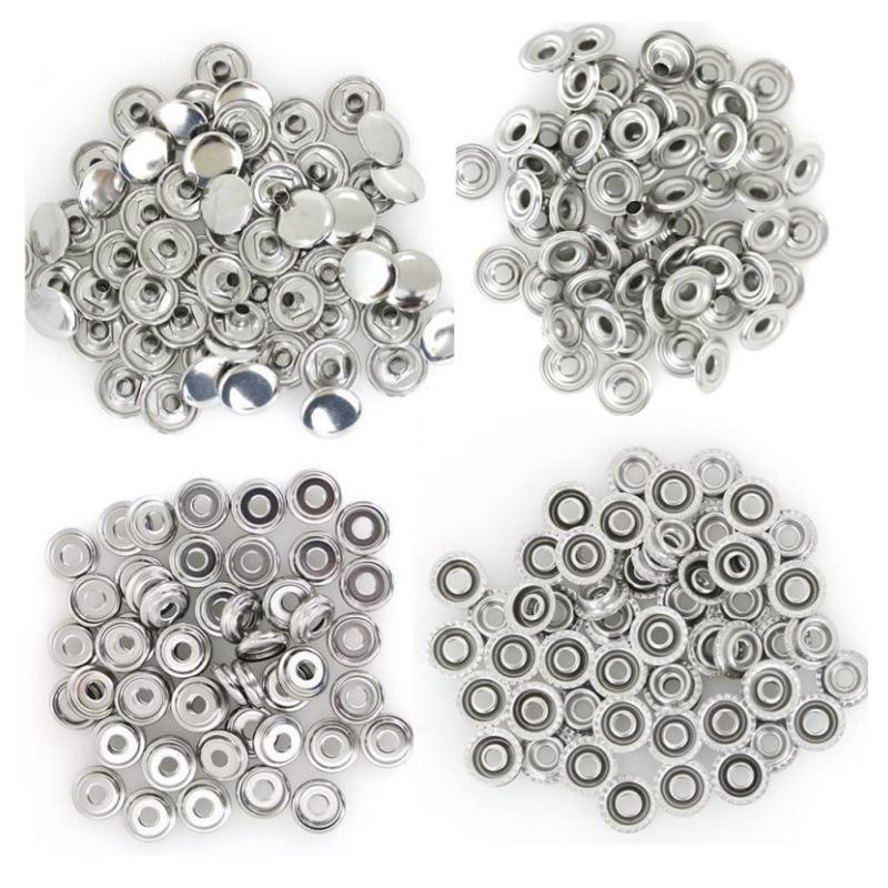 15mm Stainless Steel Rustproof Snap Fasteners - 50 Sets for Outdoor Tent Fixing with Large White Buckle, Fast Shipping